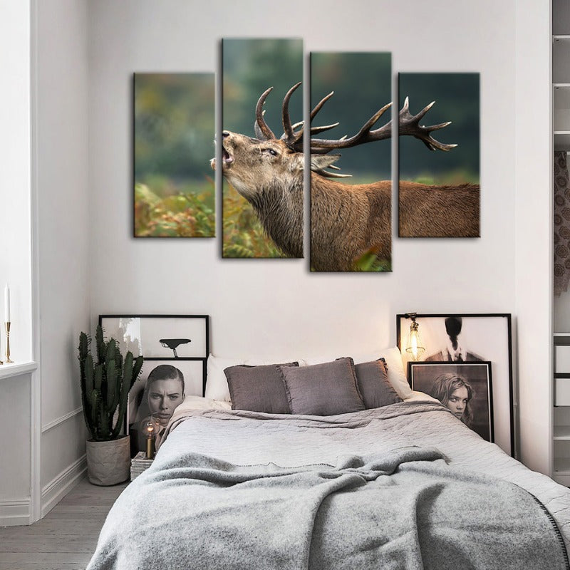 4 Piece Bleating Elk - Canvas Wall Art Painting | Skanto