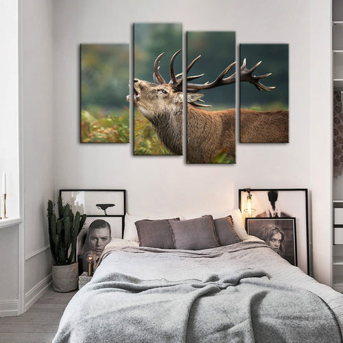 4 Piece Bleating Elk - Canvas Wall Art Painting | Skanto