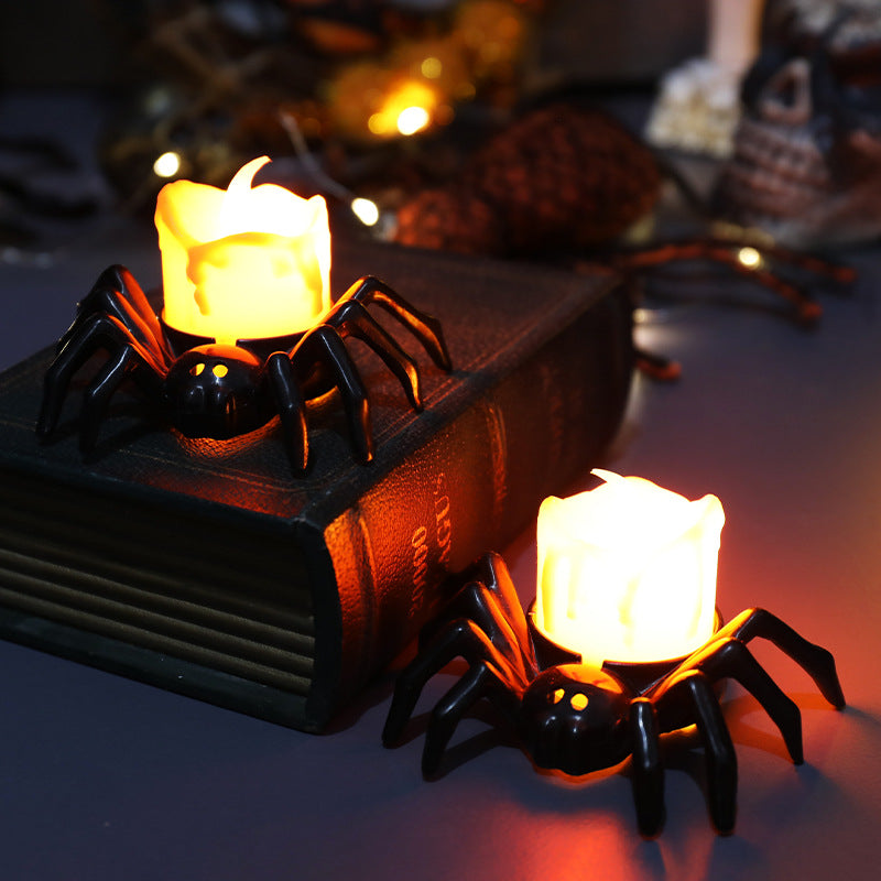 Skanto | ️Halloween Edderkopp Te-lys Spooky Elektrisk Flakkende Kunstige Lys