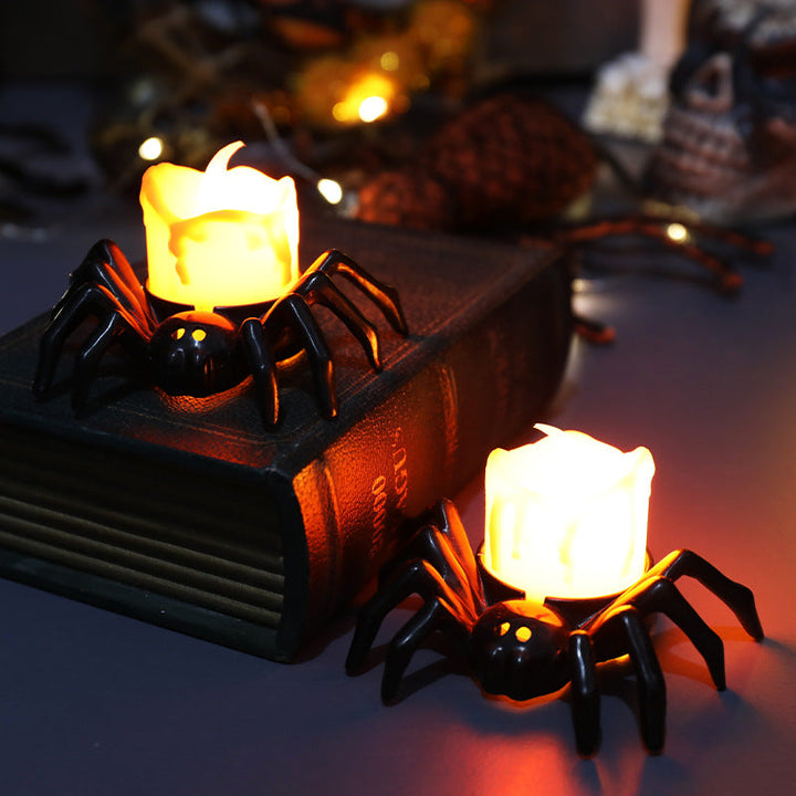 Skanto | ️Halloween Edderkopp Te-lys Spooky Elektrisk Flakkende Kunstige Lys