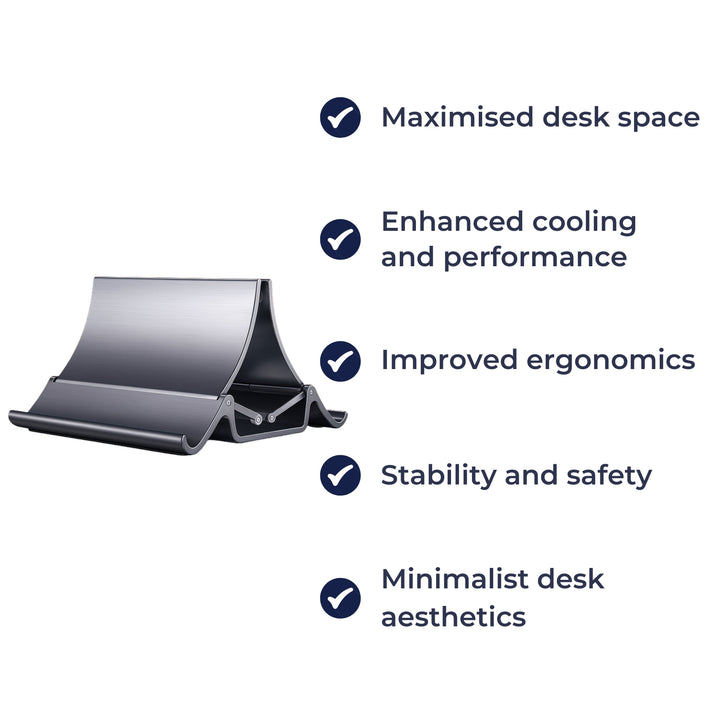 Justerbar aluminiumdesign – Plassbesparende kjøleholdere for arbeidsplasser Skanto