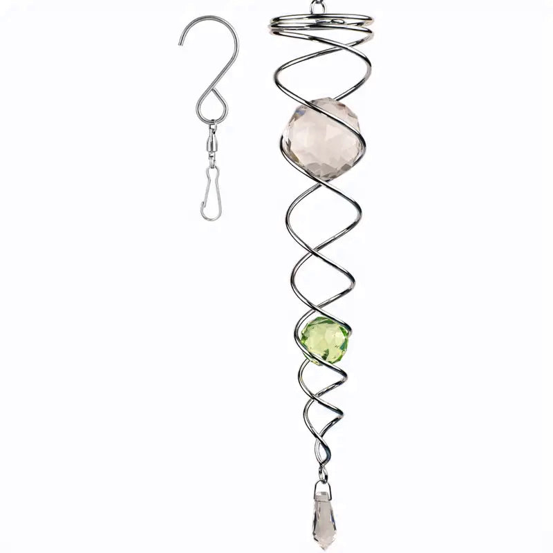 Vindklokker Dekor Krystall Sentralkule Spiral Hale Vindspinner Stabiliser | Skanto