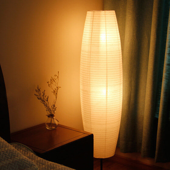 Moderne gulvlampe med dobbelt lampeskjerm – LumiTwins designlampe 137 cm høy | Skanto