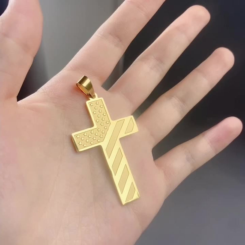 Skanto | Amerikansk flagg crossover anheng halskjede