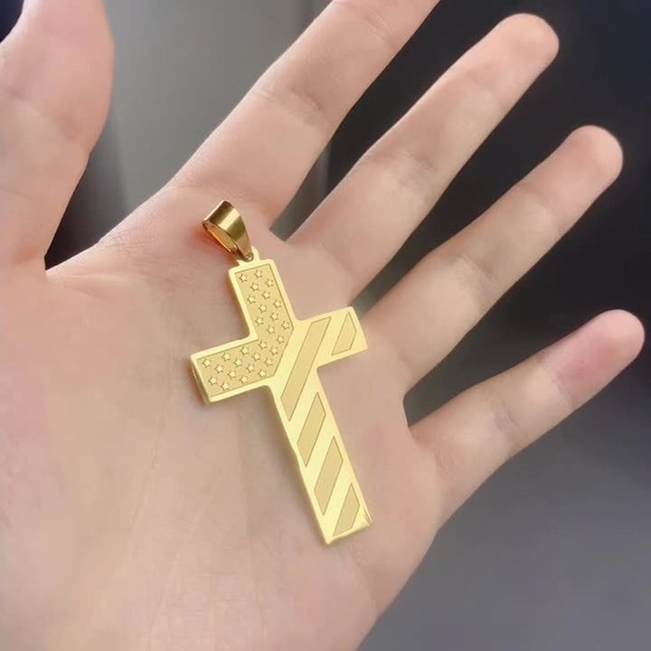 Skanto | Amerikansk flagg crossover anheng halskjede