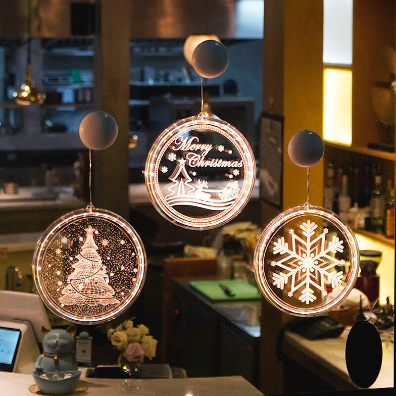 Skanto | Jul LED Akryl Dekorasjon Rund Sugekopplampe