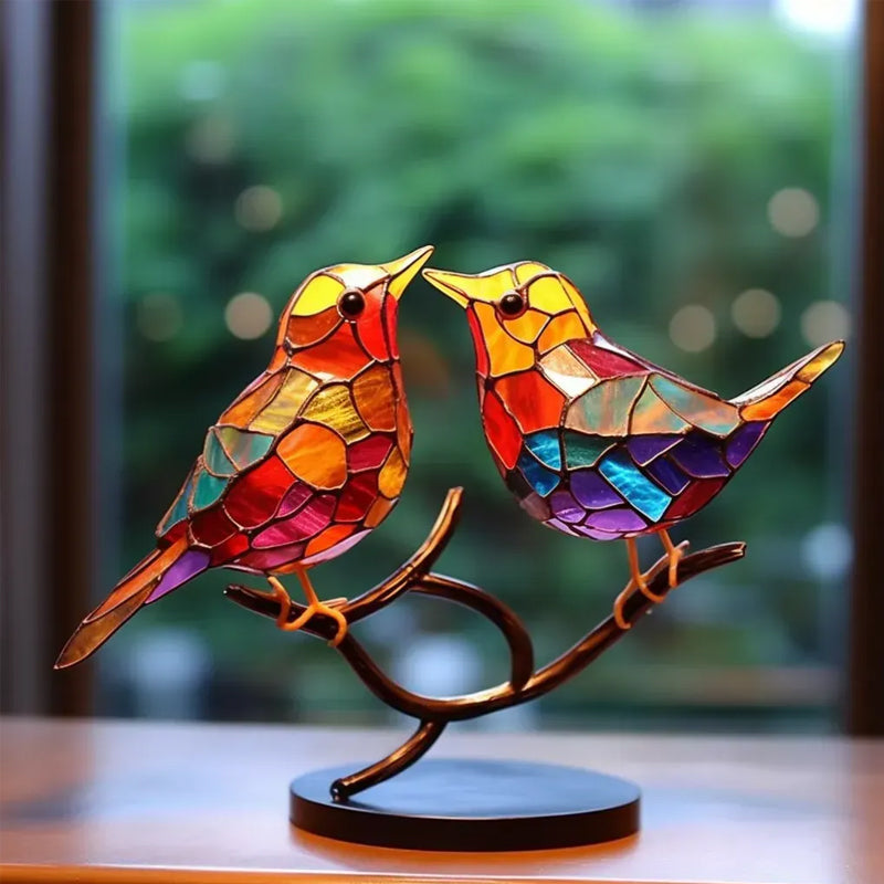 Fargede Glass Ornamenter Fugl på Greiner | Skanto