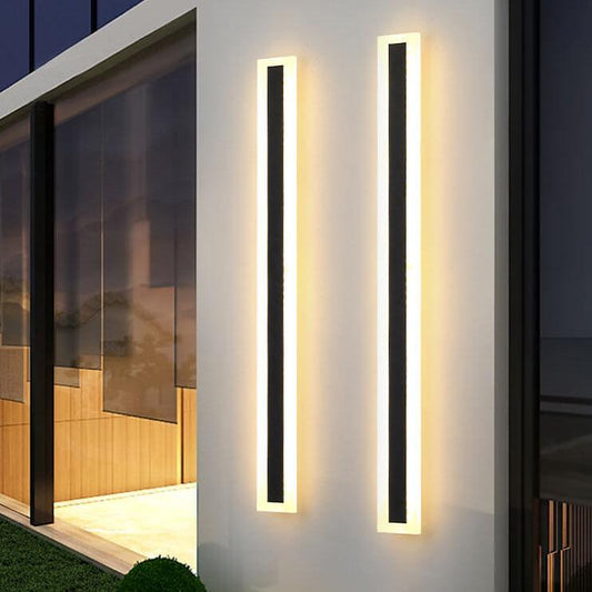 Norvo | Minimalistisk Utvidet Stangformet 1-Lys LED Akryll Utendørs Vanntett Vegglampe