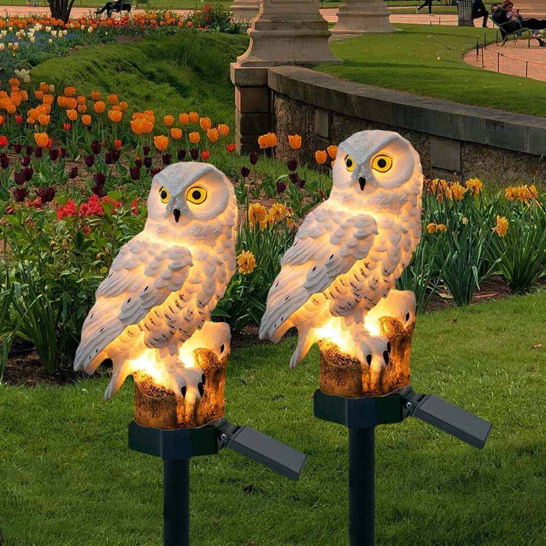 Skanto | Solar Garden Lamp Uilux – Trådlamp ute drevet av solenergi med ugle-design
