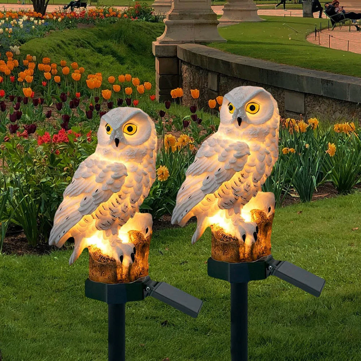 Skanto | Solar Garden Lamp Uilux – Trådlamp ute drevet av solenergi med ugle-design