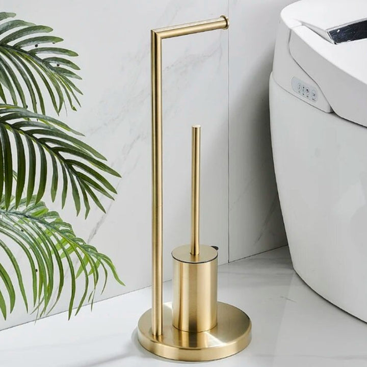 CleanStand Frittstående Toalettpapirholder med Børste Skanto