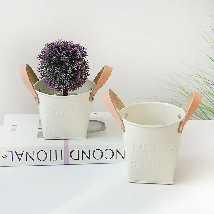 Skanto | Dekorative plantepotter med lærhåndtak – blomsterpotter for hjem og hage