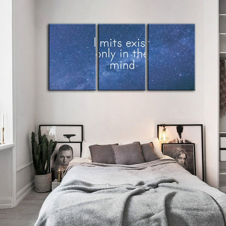 Galaxy Motivation-Canvas Veggkunst Maleri 3 Deler