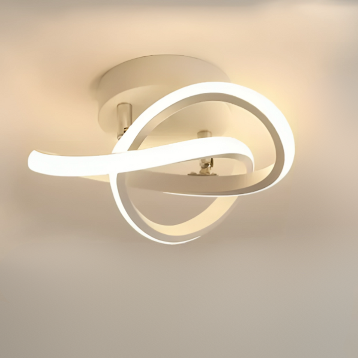 Moderne LED Taklampe 18W | Kreativ Design med 2 Ringer | Energivennlig Belysning for Stue & Kontor 24 cm | Skanto