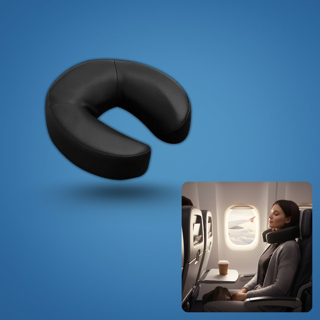 Nakkesmerter Lindring – Ergonomisk U-formet Støtte – Lett Komfort for Flyreiser & Lange Reiser Skanto