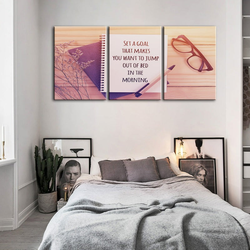 Inspirerende Kunst-Canvas Veggkunst Maleri 3 Stykker