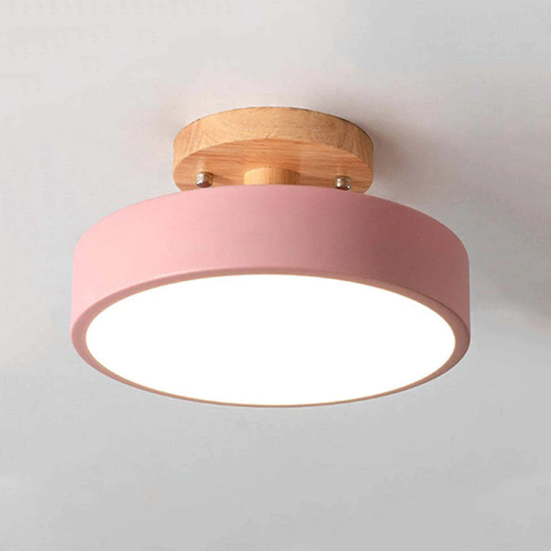 Stilig LED taklampe laget av tre og akryl for soverom, spisestue og stue