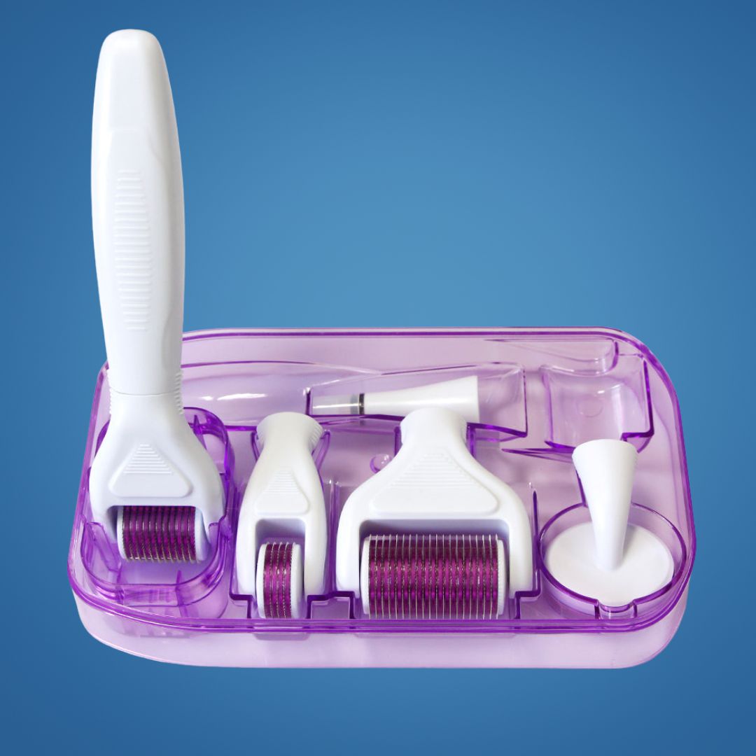 DermaGlow Microneedling Derma Roller Kit – Anti-Aging – Titannåler – Hjemmeskincare for Kvinner Skanto