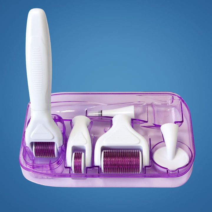 DermaGlow Microneedling Derma Roller Kit – Anti-Aging – Titannåler – Hjemmeskincare for Kvinner Skanto