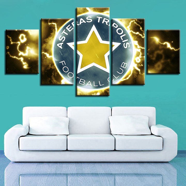 Electric Asteras Tripolis F.B. Logo 5 stk - lerret veggkunst maleri