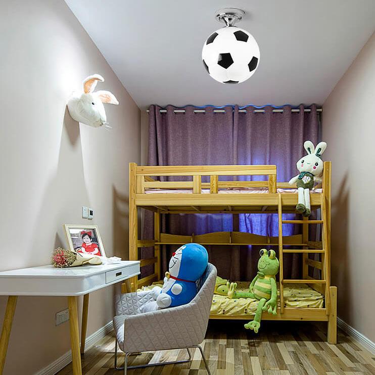 Skanto | SportLume Kreativ Taklampe | Basketball & Fotball Design | Halvmontert | Glasslampe