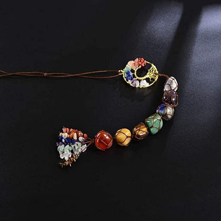 Skanto | 7 Chakra Stein Healing Crystal Livets Tre Dekorasjon
