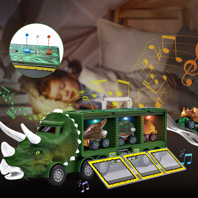 Norvo | Musikalisk Dinosaur Lastebil | Behagelig Dinosaur Transportleketøy - Stimulerer kreativ lek og motoriske ferdigheter