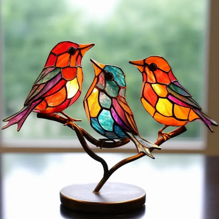 Fargede Glass Ornamenter Fugl på Greiner | Skanto