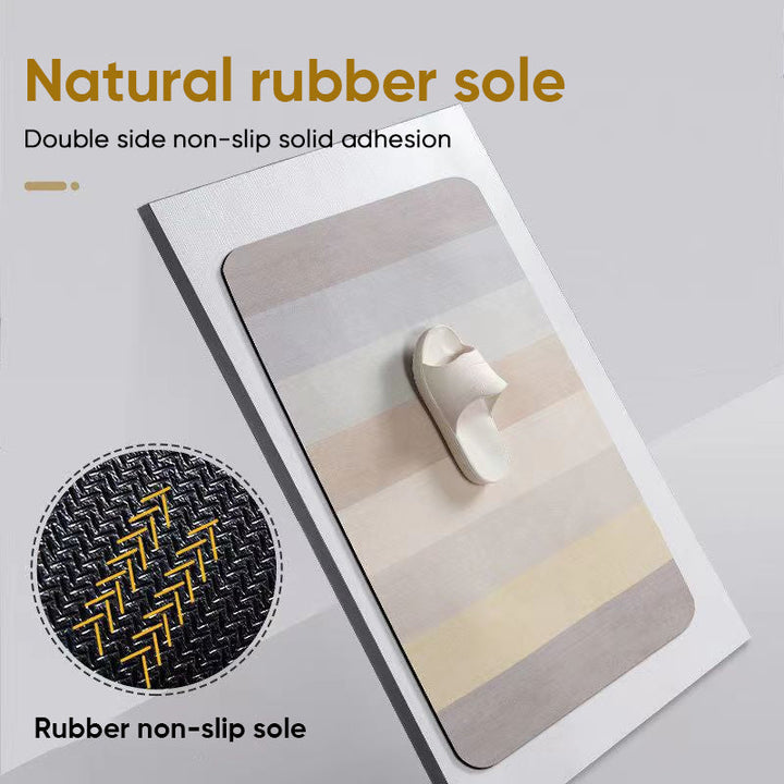 Non Slip Absorberende Stripete Gulvmatte, Hurtigtørkende Badbalconiteppe | Skanto