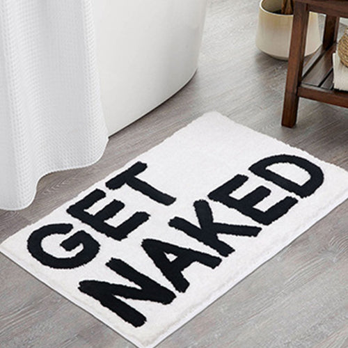 Skanto | Feblilac Get Naked White Floor Bathroom Mat, 50x80cm Bathroom Rug, Plush Water-Absorbent, Non-Slip Toilet Mat, Artificial Bathroom Mats, Best Bath Rugs