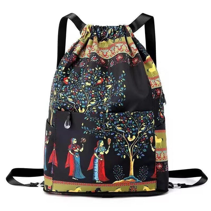 Drawstring skulderveske i etnisk stil | Skanto
