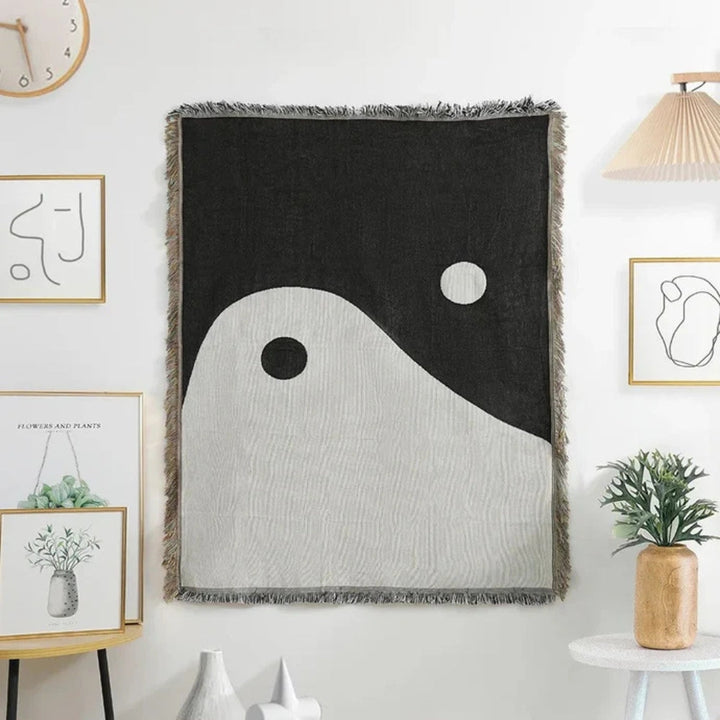 Skanto | Kunstnerisk Yin Yang Tapestry Kaste Teppe