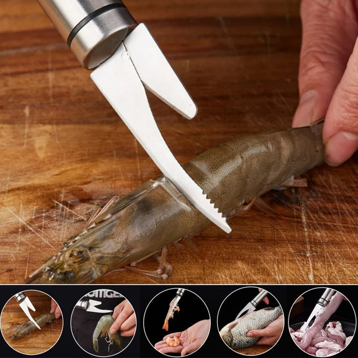 Skanto | 5 i 1 Multifunksjonell Reker Line Fish Maw Kniv