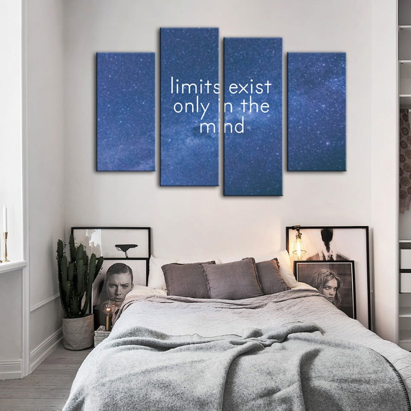 4-delt Galaxy Motivasjon - Lerret Veggkunst Maleri | Skanto