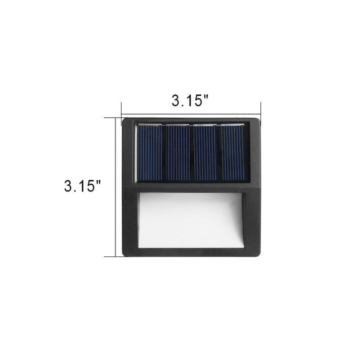 Rund/Firkantet LED solcelledrevet terrassetrappelys, vanntett, solcelledrevet, vanntett