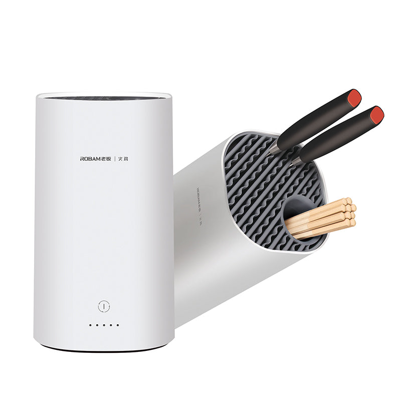 Skanto | Automatisk Intelligent Desinfeksjon Tørke Knivholder med UV Desinfeksjon, Høy Temperatur Tørking, Stor Kapasitet, Vaskbar Modul & Energi Sparing