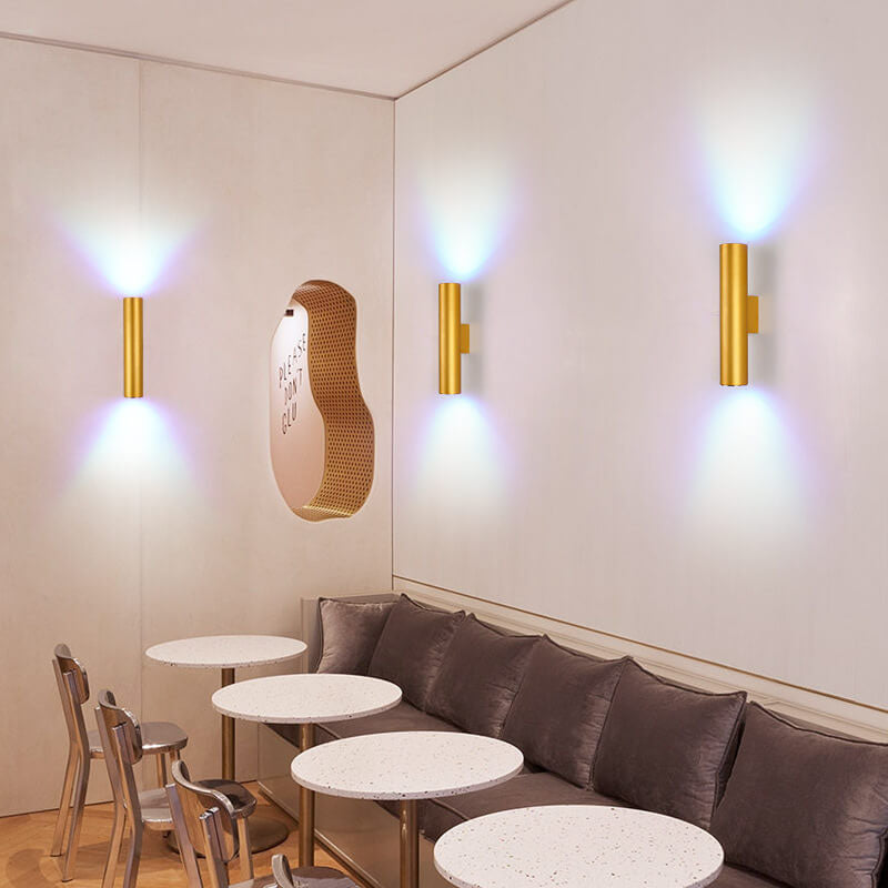 Skanto | Enkel Aluminium Sylinderformet 2-Lykt Vegglampe