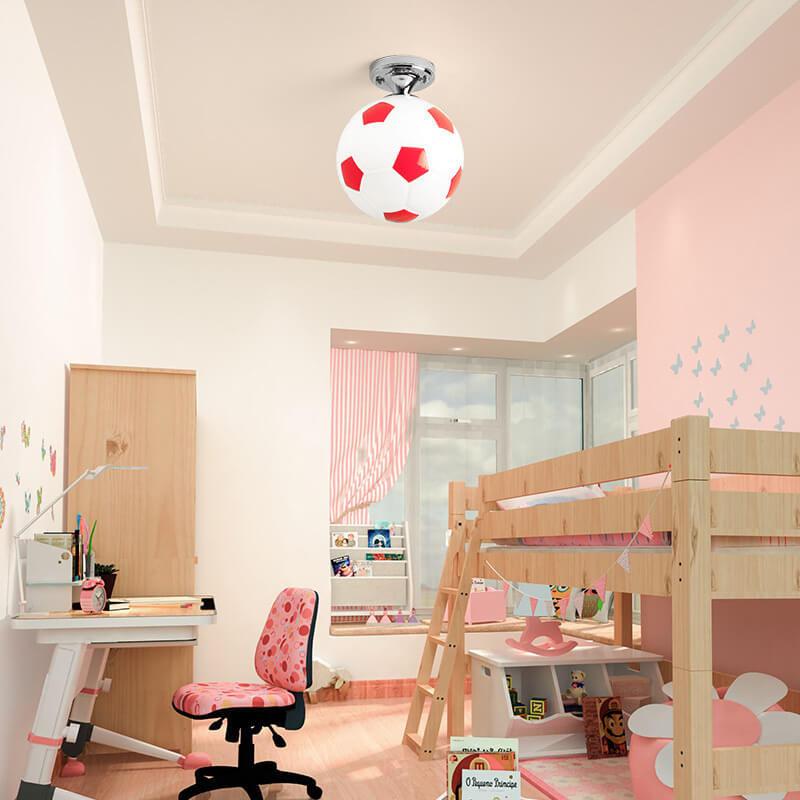 Skanto | SportLume Kreativ Taklampe | Basketball & Fotball Design | Halvmontert | Glasslampe