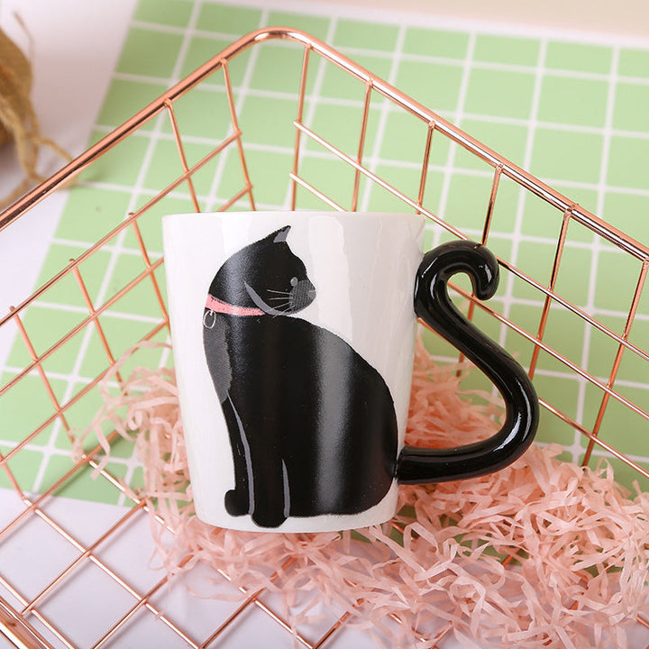 Skanto | Søt Håndlaget Svart Katt Lykke Kaffe Kopp