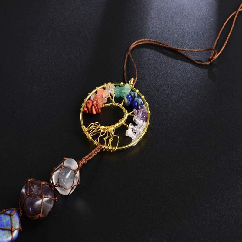 7 Chakra Stein Healing Crystal Tree of Life Dekorasjon | Skanto