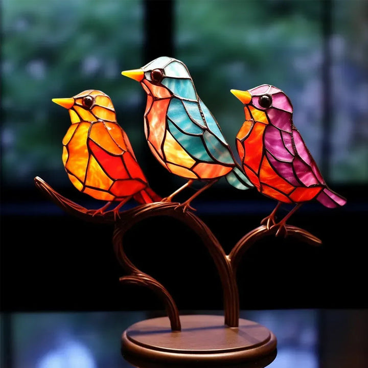 Fargede Glass Ornamenter Fugl på Greiner | Skanto