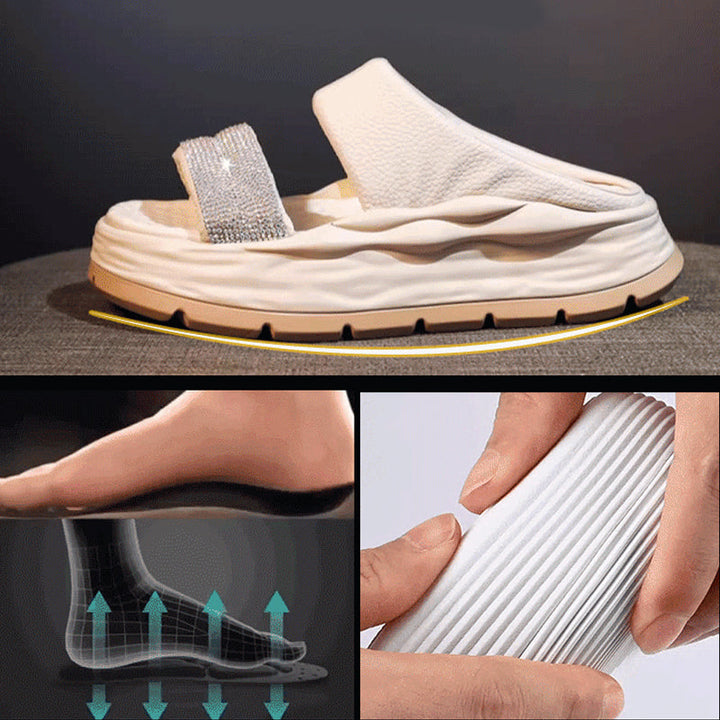 Skanto | Glitrende Rhinestone Hæl Sandaler