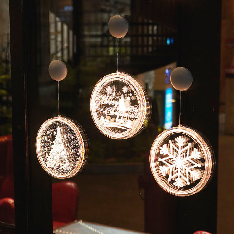 Skanto | Jul LED Akryl Dekorasjon Rund Sugekopplampe