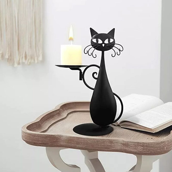 Skanto | Svart katt lysestake