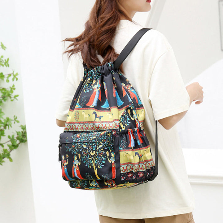 Drawstring skulderveske i etnisk stil | Skanto