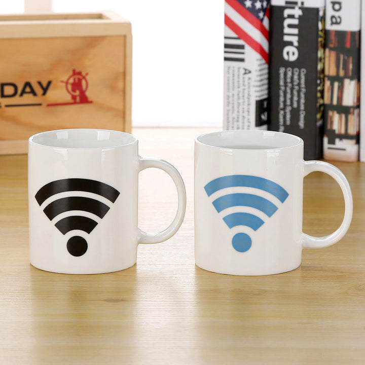 Wi-Fi Signal Magic Varmefølsom Fargeendring Keramikk Kaffe Krus | Skanto