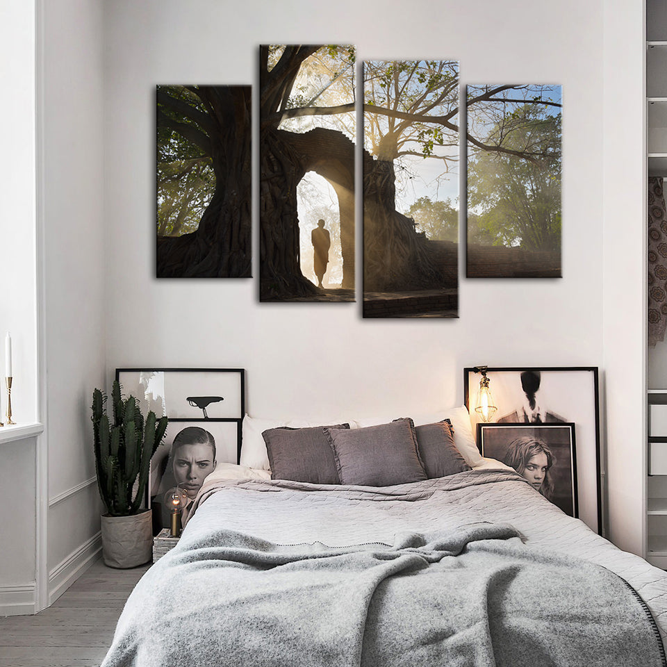 Under buen – lerretsbilde i fire deler