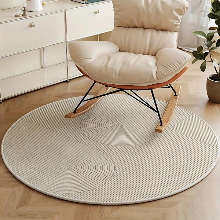 Rund teppe i skandinavisk design – Modern antiskli teppe for stue og soverom | Skanto