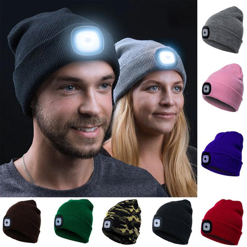 Skanto | Avtagbar LED Hodelykt Beanie Lue