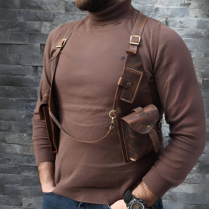 Medieval Steampunk skulderveske med retro stropp | Skanto